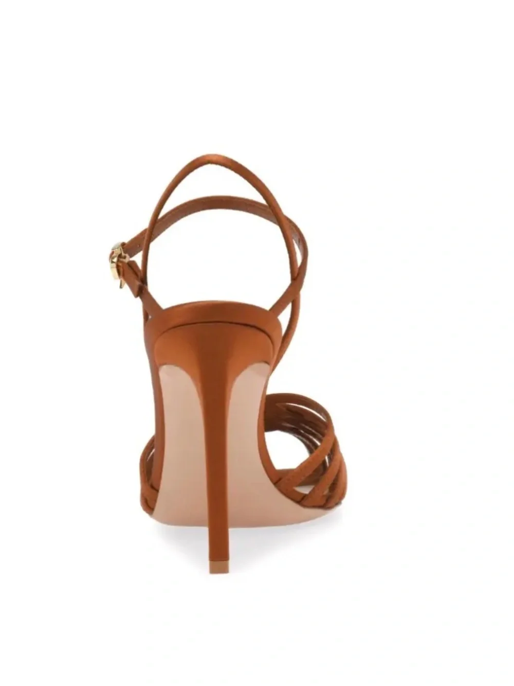 GIANVITO ROSSI Strappy Brown satin High-Heel Sandals